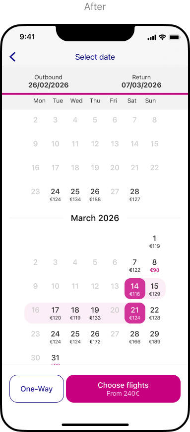 Wizz Air calendar after